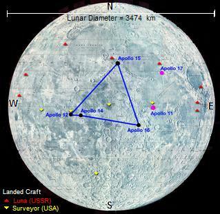 Lunar seismometer locations
