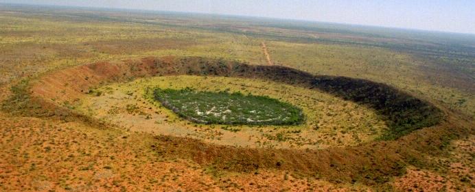 Aerial view of Wolfe Creek Crater