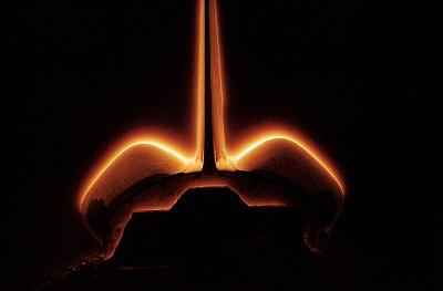 Space Shuttle surface glow in orbit