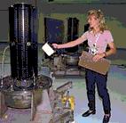 Woman testing RTG for radiation