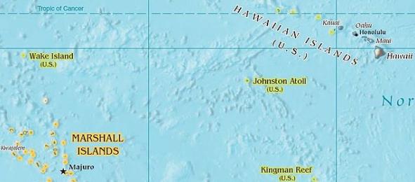 Location of Johnston Atoll